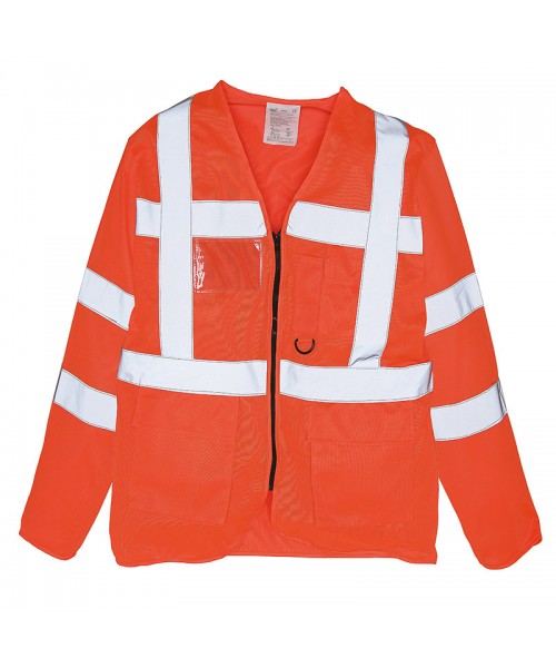 Plain Hi-vis executive long sleeve waistcoa Yoko 120 GSM